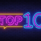 Neon sign reading top 10